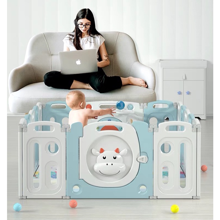 [VBABY30KQ] Quây cũi nhựa cho bé V-BABY - Litle Sheep và quây cũi hình con cá  (Tặng 100 Bóng + 1 Thảm + Giỏ đựng bóng)
