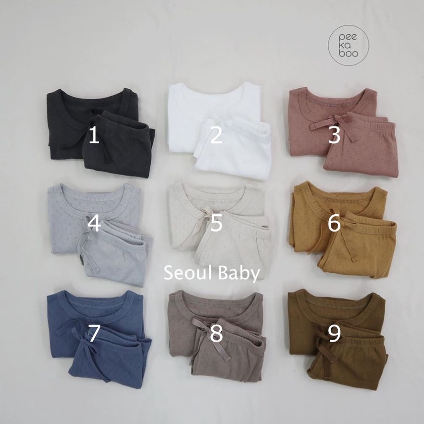 Bộ cộc tay thun lỗ suit /rời Coco Peekaboo hè 2022 cho bé 5-19kg (KHÔNG KÈM MŨ)