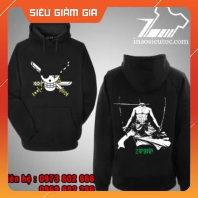 SALE- [ SP BÁN CHẠY ]  [SIÊU RẺ] Áo Hoodie đen Zoro One Piece cực chất đẹp rẻ chất lượng / uy tín chất lượng - cực HOT