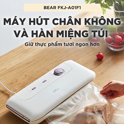 Máy Hút Chân Không Mini Thực Phẩm Hàn Miệng Túi Bear FKJ-A01F1 (FKJ-B01B1) Đa Năng, Hút Ép Chân Không, Hàn Miệng Túi
