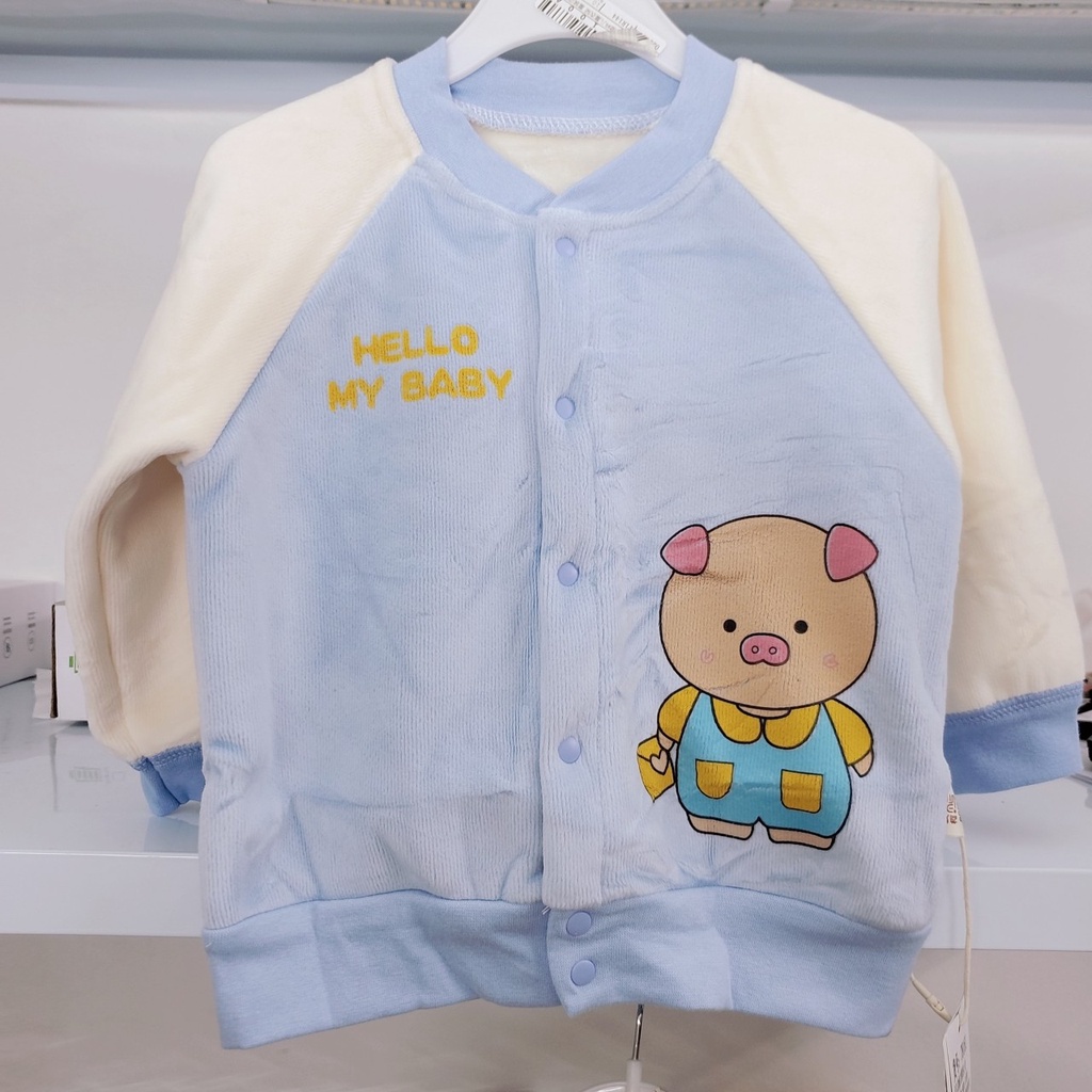 Áo khoác nhung quảng châu loại 1 lót lông mịn cho bé trai / bé gái (8-15kg)