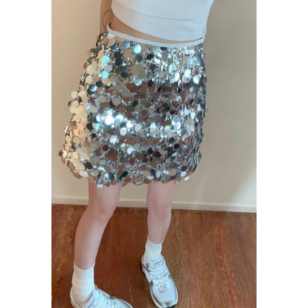 Chân Váy Ngắn Dáng Chữ A Đính Kim Sa Thời Trang 2023 Cho Nữ