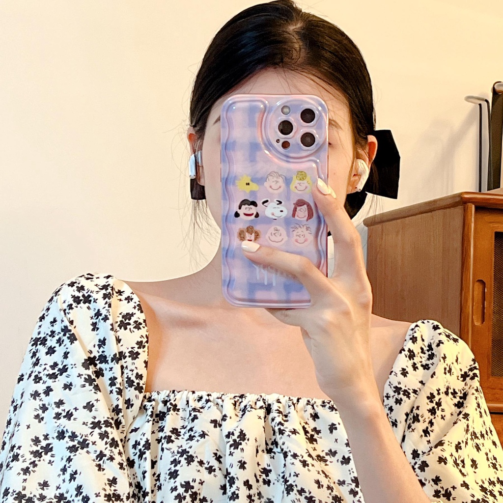 Ốp Điện Thoại Tpu Dẻo Họa Tiết Hoạt Hình Chú Chó Tím Dễ Thương Cho iPhone 11 12 13 Pro Max XS Max X XR