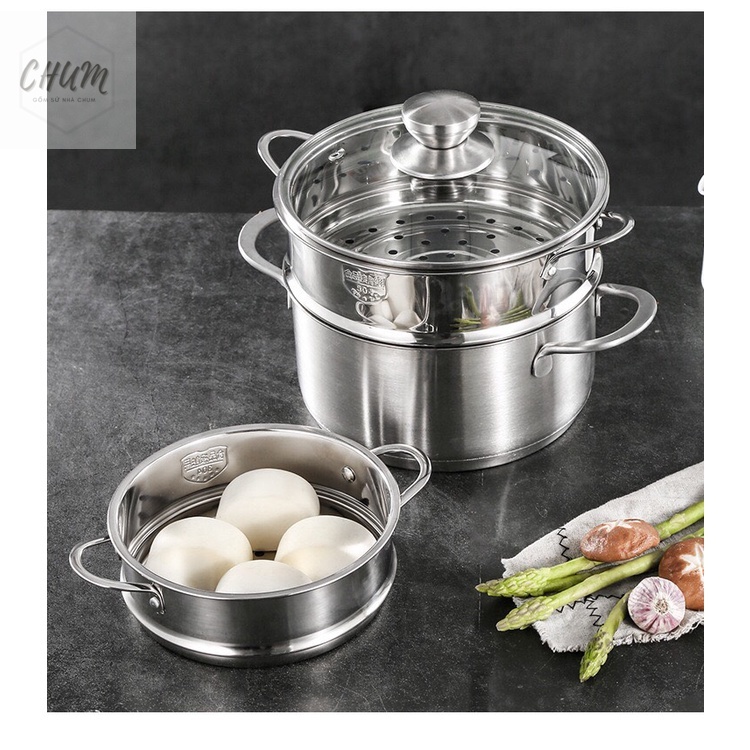 Xửng hấp inox 304 cực bền, sử dụng tiện lợi HL03