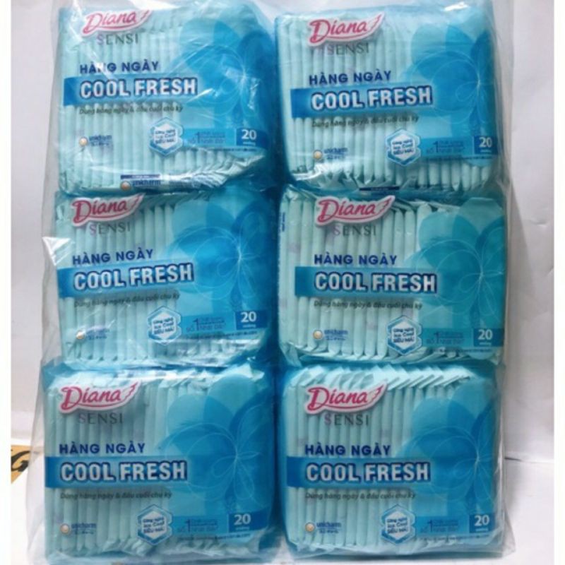 Băng Vệ Sinh Hàng Ngày Diana Sensi Kháng Khuẩn Bịch 6 gói
