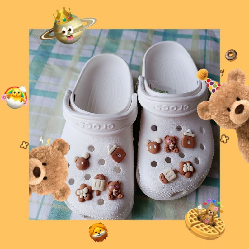 sticker dép crocsGhim cài trang trí giày dép dễ thương xinh xắn