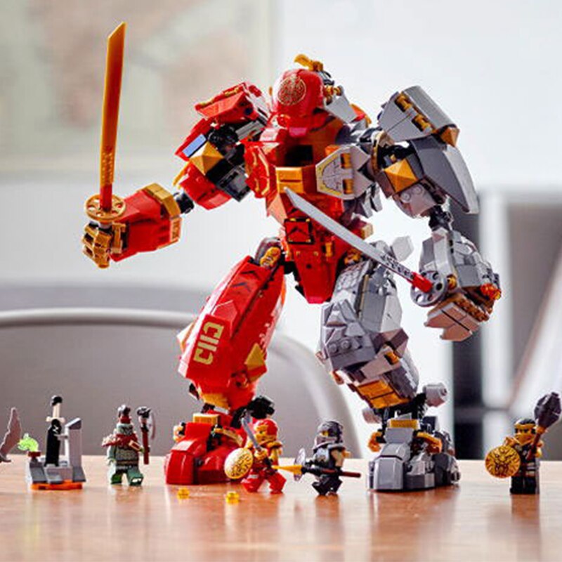 Đồ chơi giáo dục Lắp Ráp mô hình 2020 NEW Ninjago Fire Stone Mech 71720 Children Birthday Christmas Gift 4026