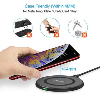 Đế sạc không dây Qi hiệu CHOETECH T526 cho điện thoại / Airpods 2 (10W, chuẩn Qi / MFi Apple) - Hàng chính hãng
