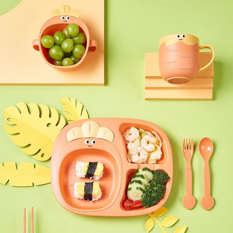 Set 6 Món Bộ Khay Ăn Dặm Hình Cà Rốt