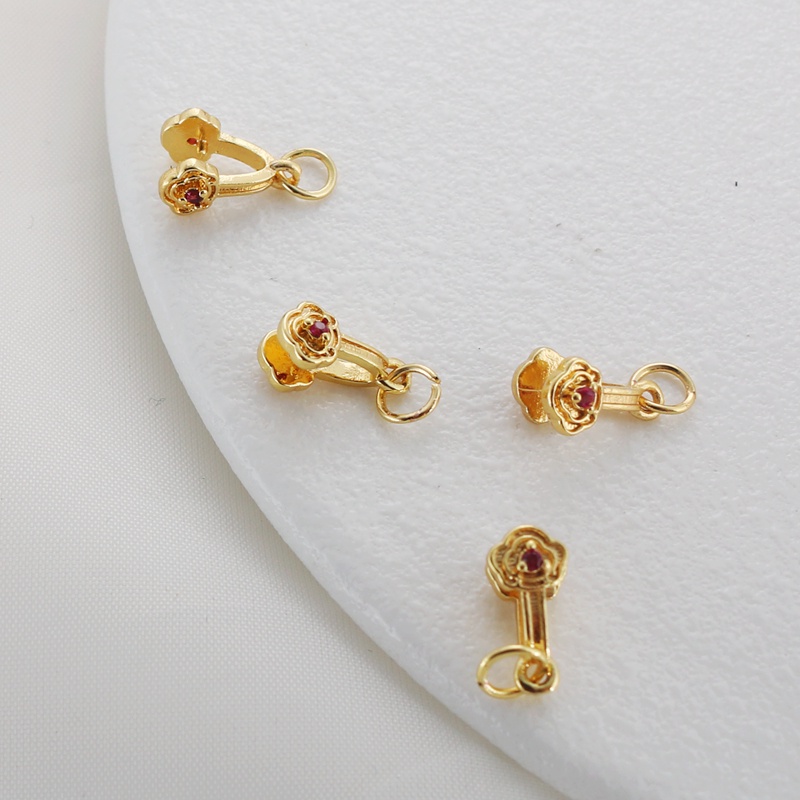 Kẹp Đuôi Cá Màu Vàng Hồng Đính Đá Zircon Màu Vàng Hồng Kiểu Cổ Điển Dùng Làm Trang Sức Thủ Công diy