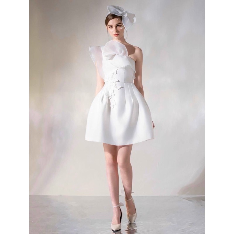 Đầm dự tiệc đầm dáng xoè đầm sang trọng đầm trắng công chúa Taffta cao cấp - MN105 - Đầm Váy Mina