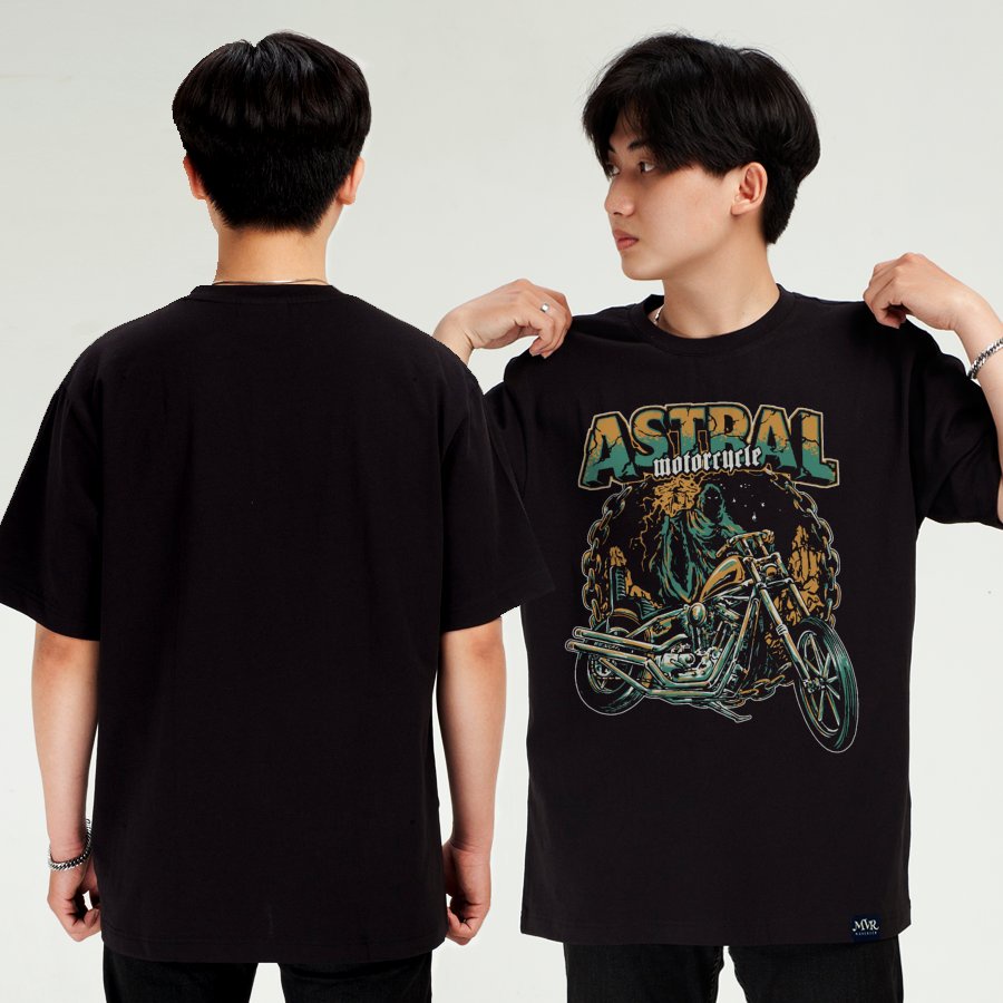 Áo thun nam mô tô moto thần chết ghost rider lái harley dành cho phong cách rock MVR size rộng tee Mỹ BB4283
