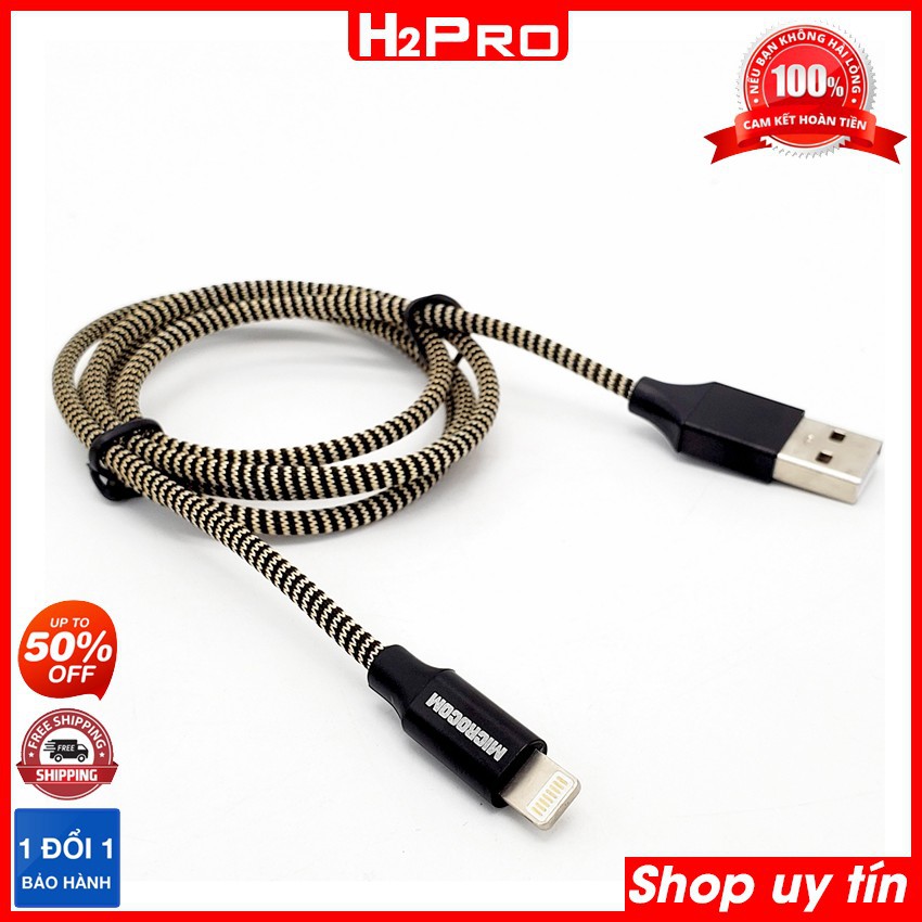 Dây sạc Iphone Microcom USB Data Cable NIKEN NK5 H2Pro, Cáp sạc bọc dù chống đứt dài 1m hoặc 2m
