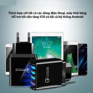 Củ sạc siêu nhanh hỗ trợ Quick Charge QC3.0 - 4 Cổng USB