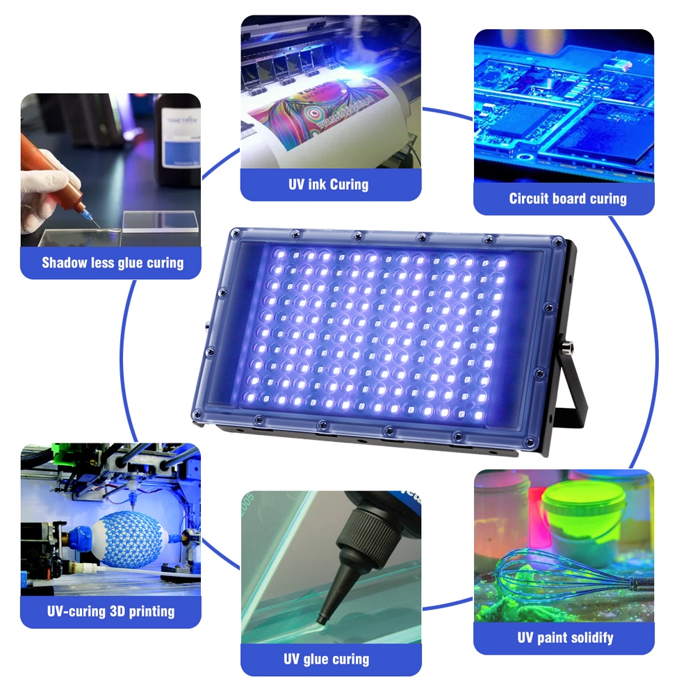 Đèn LED Chiếu Tia UV 220V150W SMD2835 395+365nm IP65 Chuyên Dụng