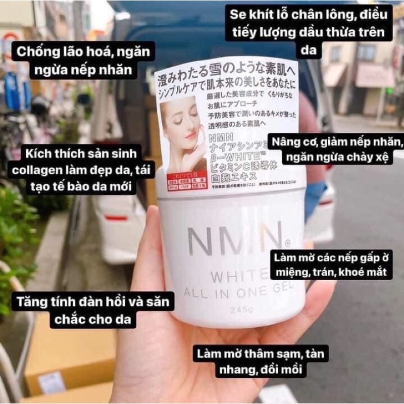 Kem dưỡng Trắng Da Chống Lão Hoá NMN White All In One Gel 245g