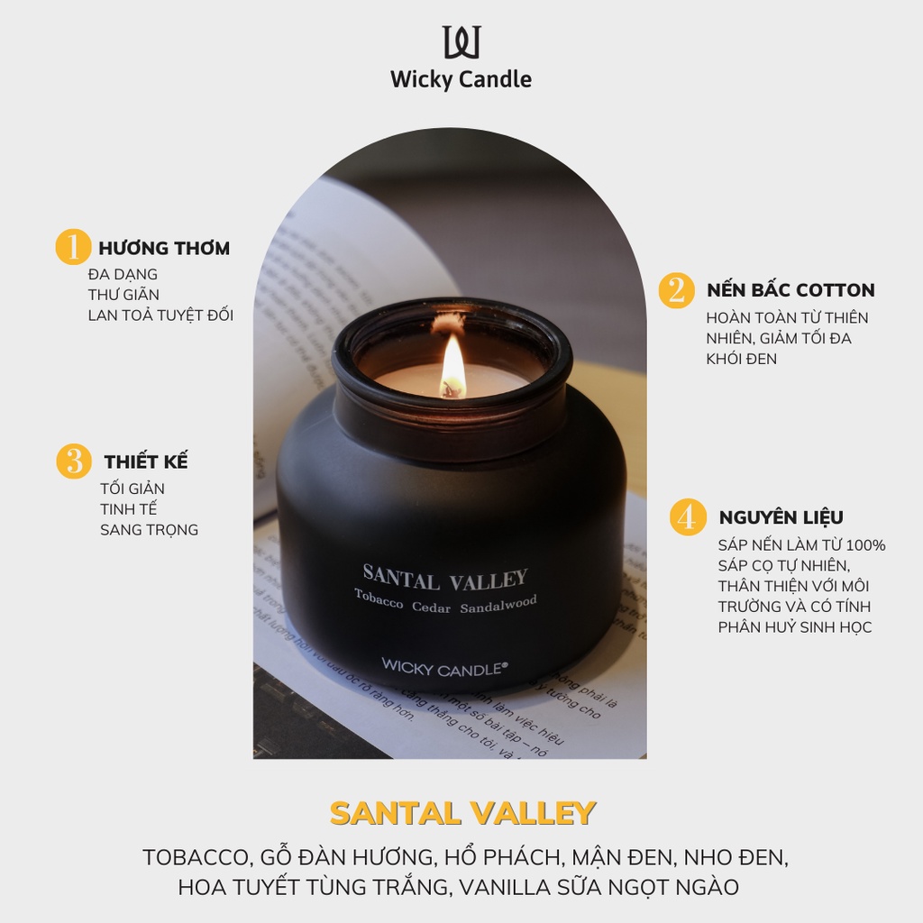 Wicky Candle - Nến thơm Santal Valley 7.4oz