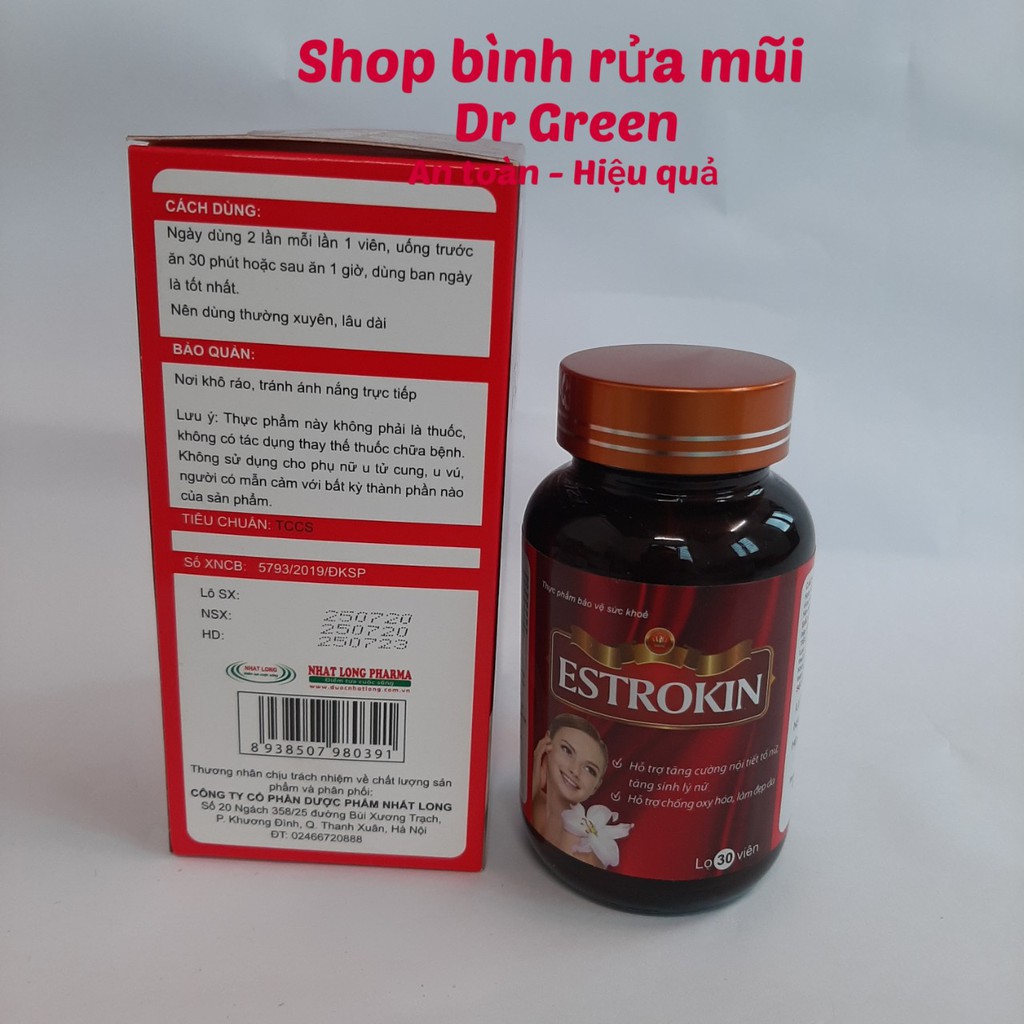 Estrokin Cân Bằng Nội Tiết Tố Nữ Làm Đẹp Da Date Xa Lọ 30v