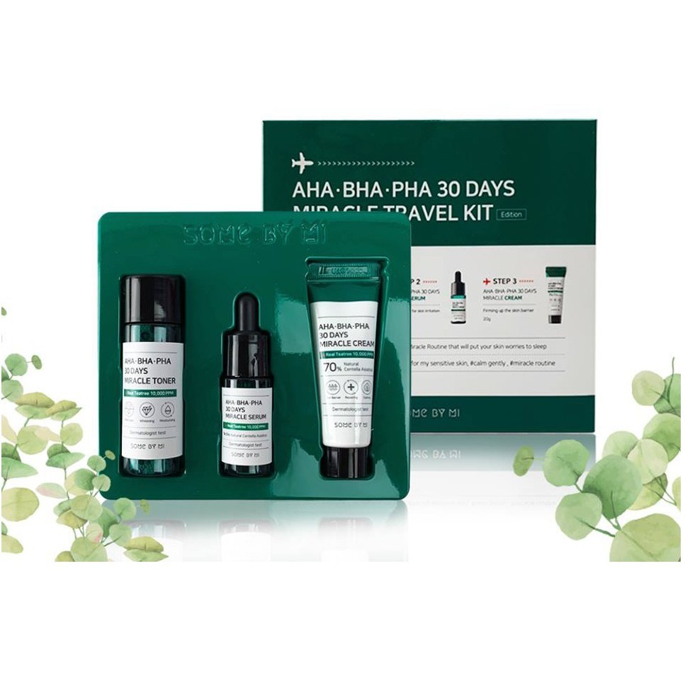 Bộ Dưỡng Dành Cho Da Mụn Some By Mi AHA-BHA-PHA 30Days Miracle Travel Kit 3 Items