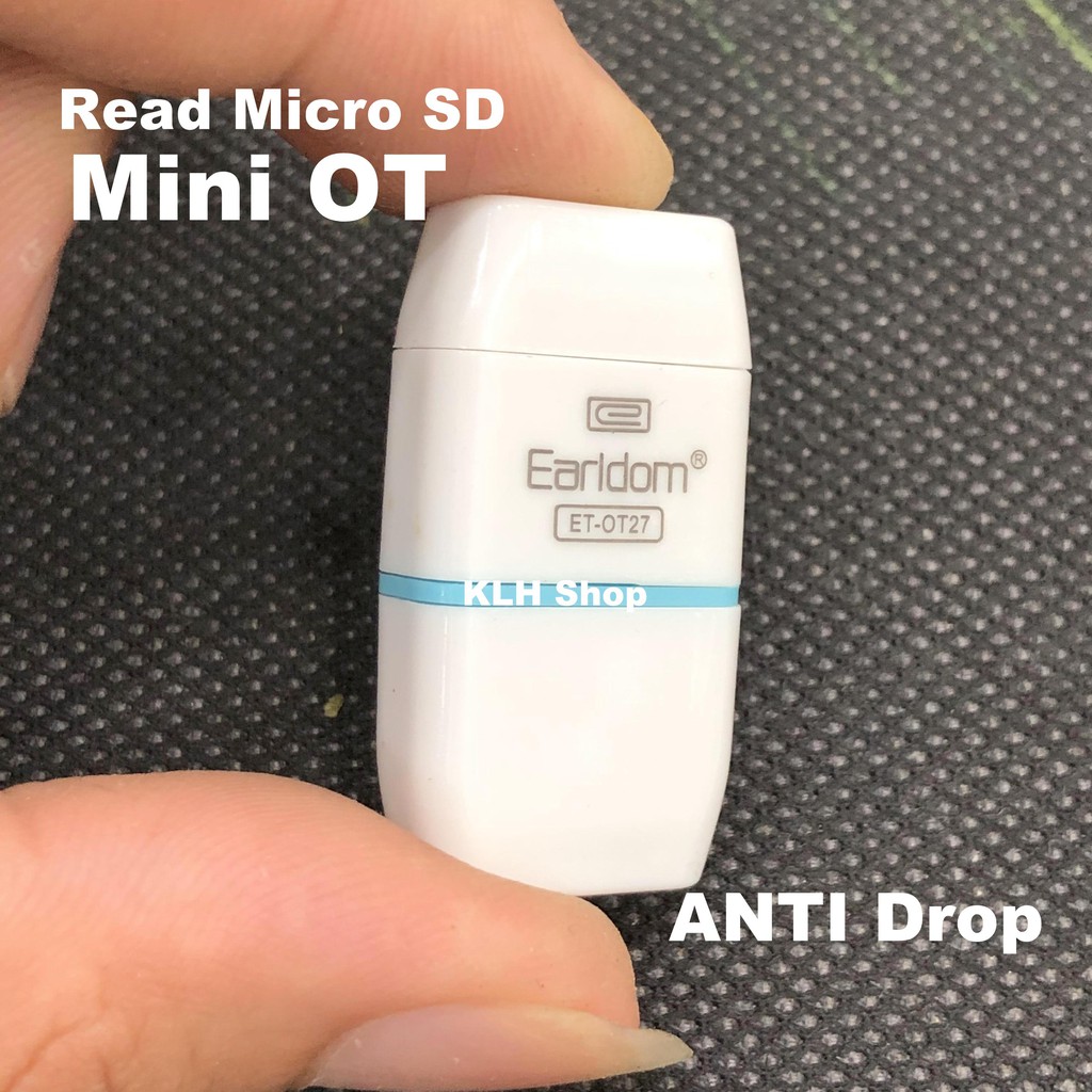 Đầu Đọc Thẻ Nhớ Siêu Nhỏ, áo đầu lọc thẻ micro sd USB có nắp đậy chống gãy thẻ Earldom OT-27 KLH Shop