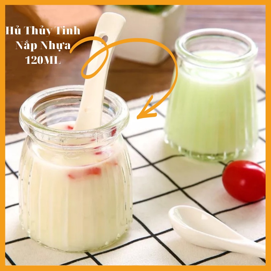 Hủ Thủy Tinh Trong MISO có sọc kèm nắp dung tích 120ml/150ml làm sữa chua thơm ngon bổ dưỡng cho gia đình Mh2 Store