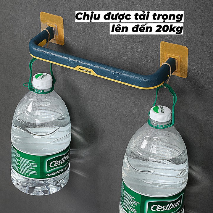 Giá treo khăn mặt, móc treo đồ dùng phòng tắm nhà bếp gấp gọn dán tường thông minh
