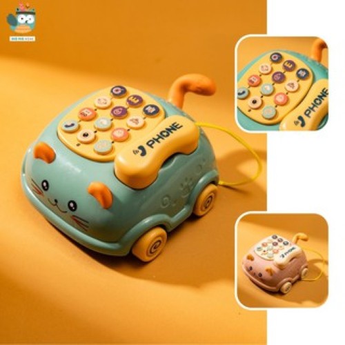 Đồ chơi trẻ em điện thoại ô tô mô hình có 16 chức năng, 64 bài hát nhạc điện thoại có nhạc và đèn mầu xanh, vàng tím