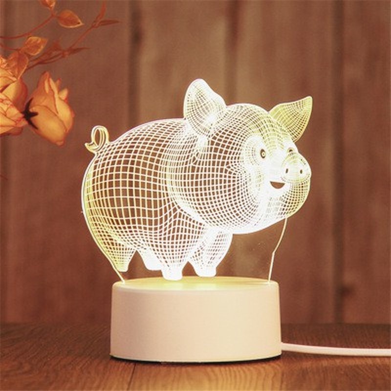 Đèn Ngủ LED 3D Bằng Acrylic Hình Trái Tim Lãng Mạn Trang Trí Tiệc Sinh Nhật / Lễ Tình Nhân Cho Trẻ Em