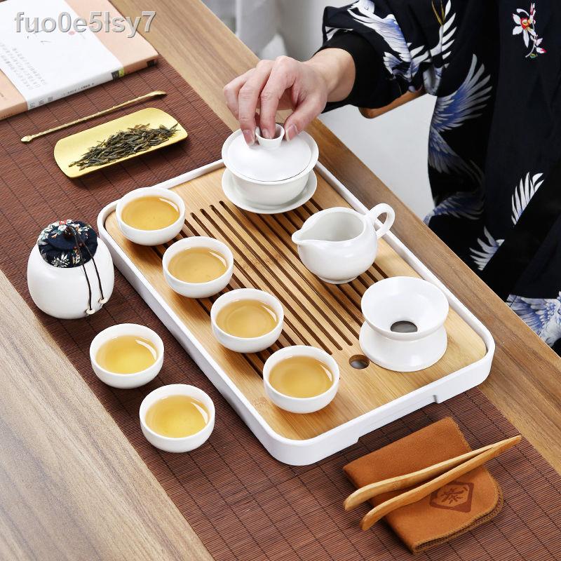 Kung Fu bộ ấm trà gia dụng phòng khách đơn giản gốm sứ biển bìa bát tách nghệ thuật đựng nước khay khô