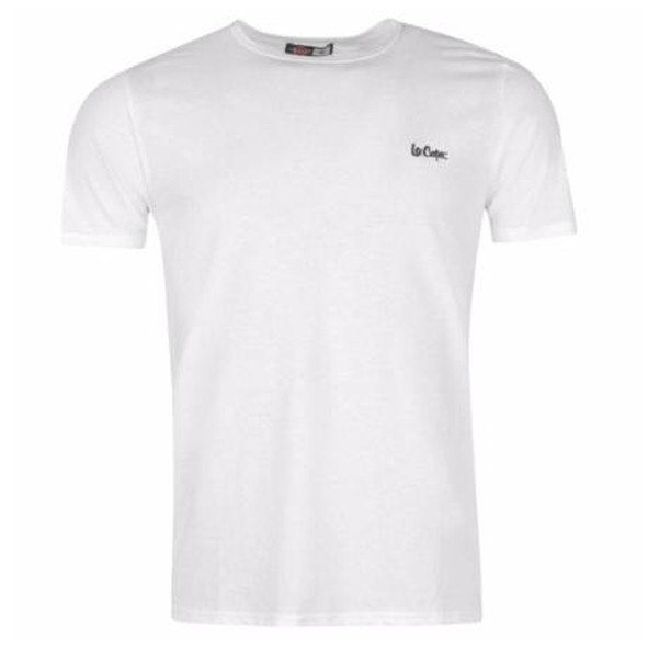 cotton 100% Áo Thun nam không cổ Lee cooper Plain Polo Shirt Mens (White - Size EU - Xách tay UK)