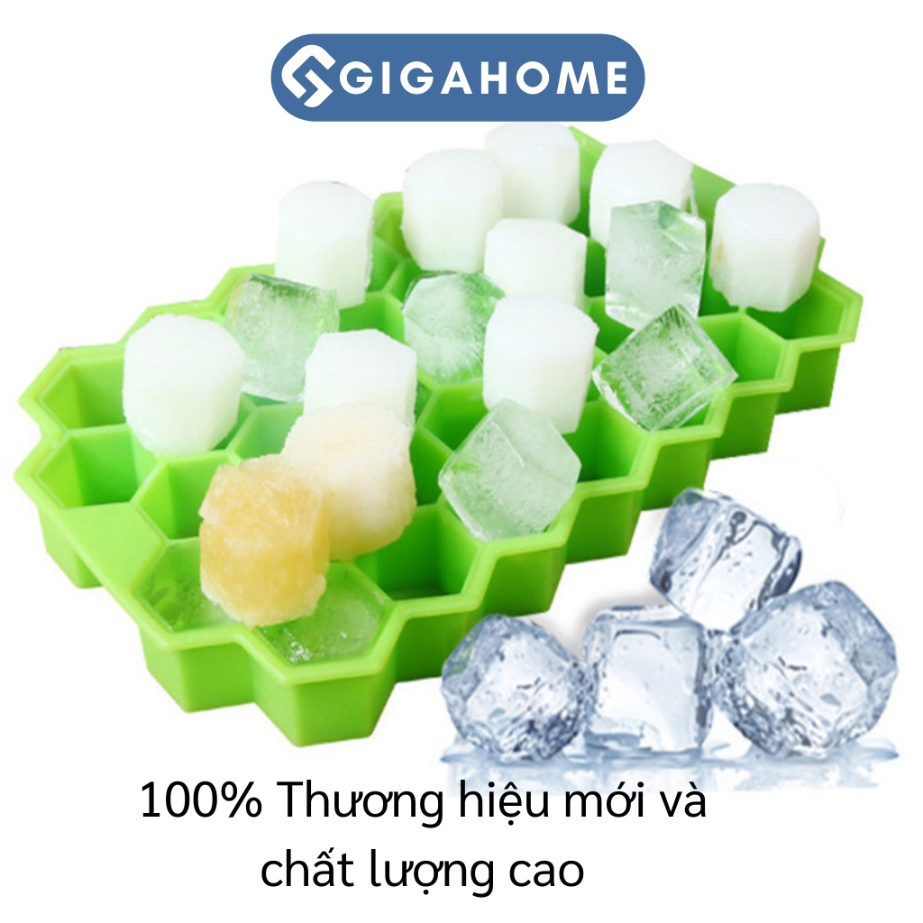 Khay Silicone Làm Đá, Thạch Rau Câu Kèm Nắp Đậy GIGAHOME Hình Tổ Ong 9365