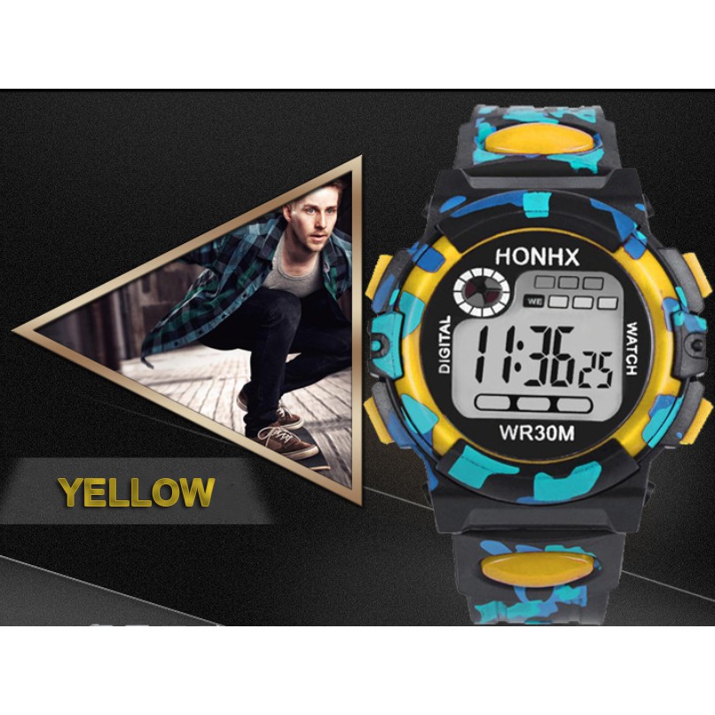 Đồng hồ thời trang điện tử nam nữ HONHX H05 mẫu mới cực hot, mặt vuông cá tính