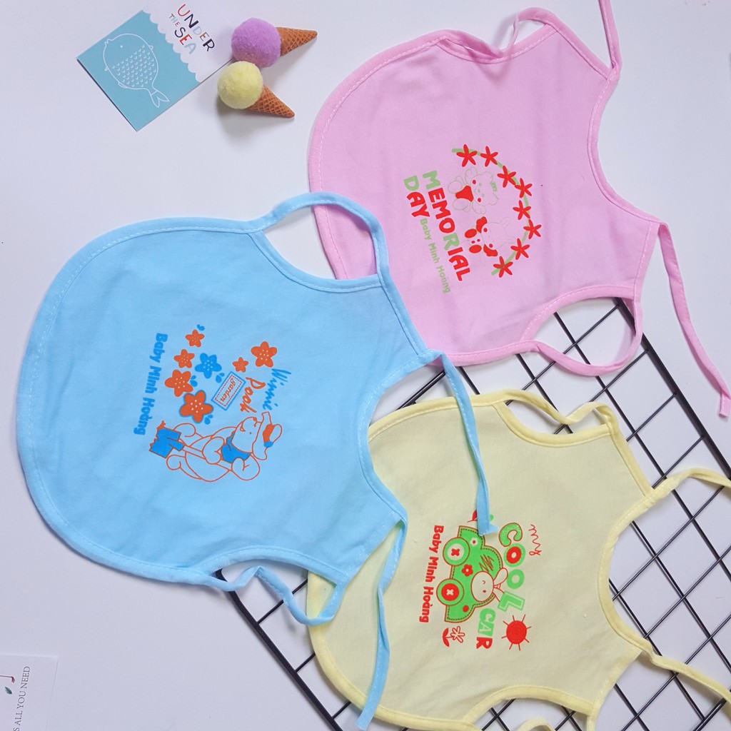 Yếm ăn dặm, Xỏ tay cotton chống thấm cho bé 5-12 tháng