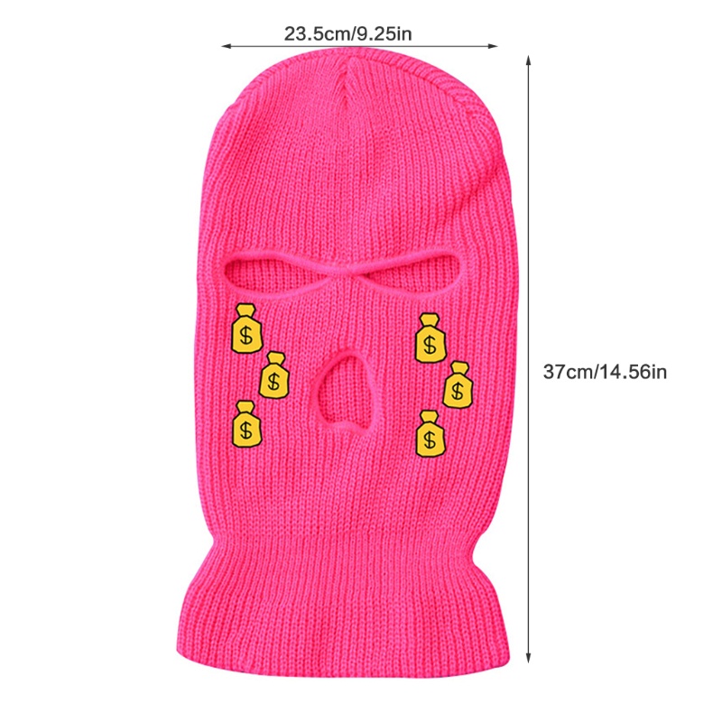 Han Túi Đựng Tiền Balaclava Dệt Kim Che Phủ Toàn Diện Họa Tiết Sáng Tạo