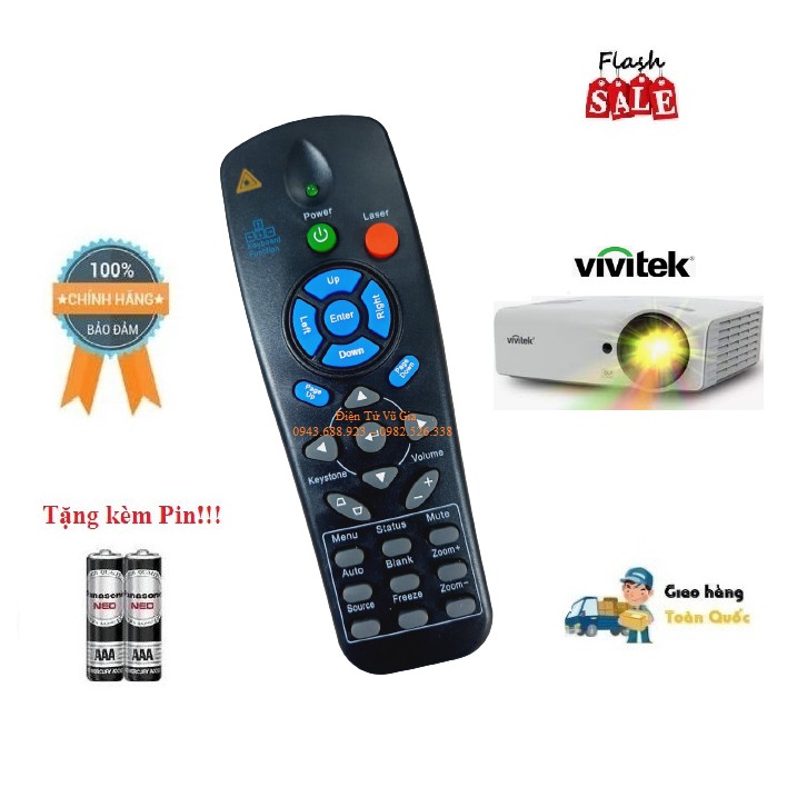 Remote Điều khiển máy chiếu Vivitek- Hàng chính hãng mới 100% Tặng kèm Pin