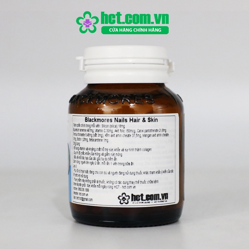 Viên Uống Blackmores Nails Hair & Skin Hỗ Trợ Da Tóc Móng Lọ 60 Viên