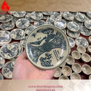 Bộ ấm chén Bát Tràng men rạn cổ