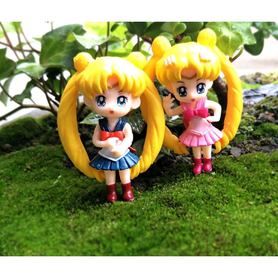 Mô hình thủy thủ mặt trăng Sailor Moon trang trí bánh, tiểu cảnh, bonsai (bán lẻ từng mẫu)