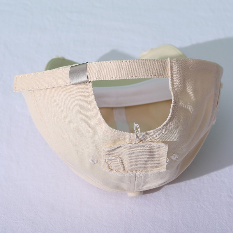 Mũ lưỡi trai mềm màu trơn thiết kế rách thời trang cá tính cho nam nữ