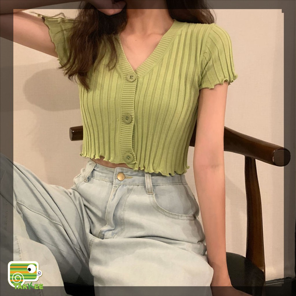 Áo Len Gân Dáng Crotop Chất Đẹp