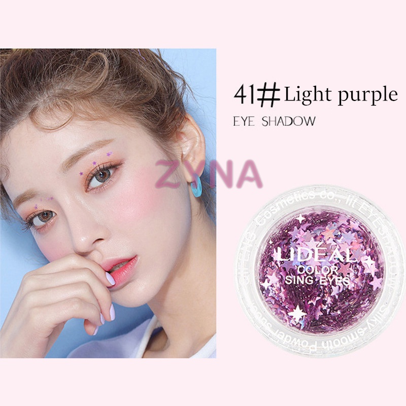 Hộp kim tuyến trang trí mặt/mắt/móng 6 màu hình ngôi sao lấp lánh thời trang DIY cho nữ