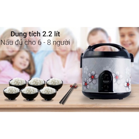 Nồi cơm điện Sharp 2.2 lít KS-R231STV MỚI 100% -Lòng nồi phủ chống dính -Bảo Hành 12 tháng