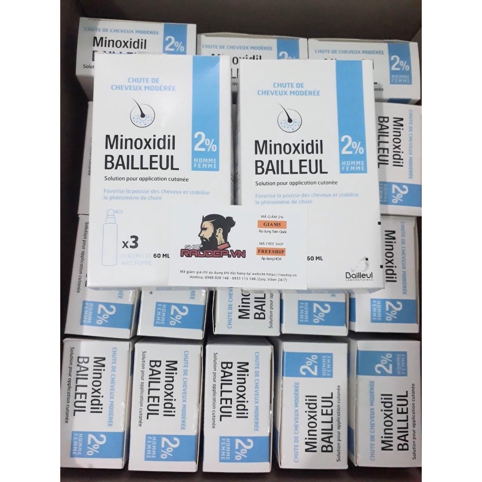 Combo Hỗ Trợ Mọc  Tóc Và Mọc Chân Mày Minoxidil Bailleul 2% Nữ - DHT Good Hair