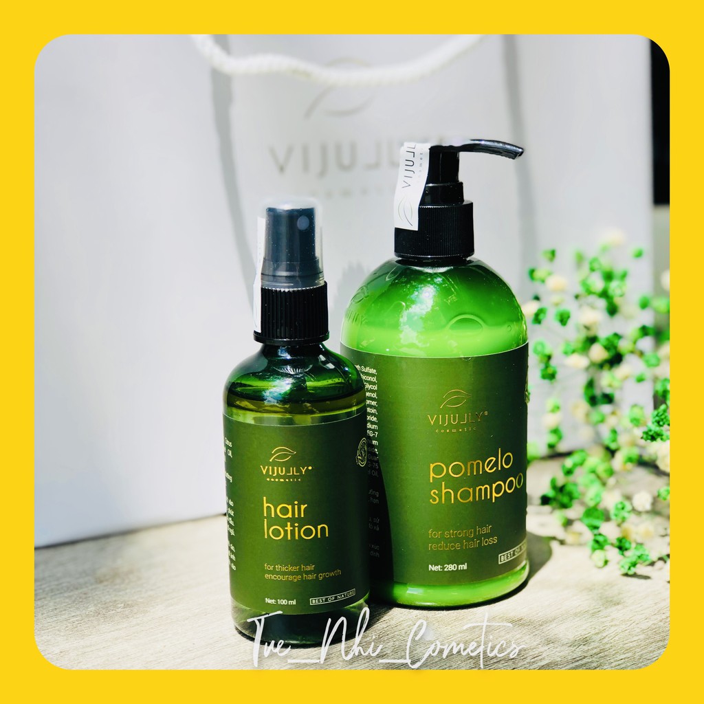 Combo Dầu gội bưởi + Xịt Bưởi Vijully - Giảm rụng, dưỡng tóc mọc nhanh