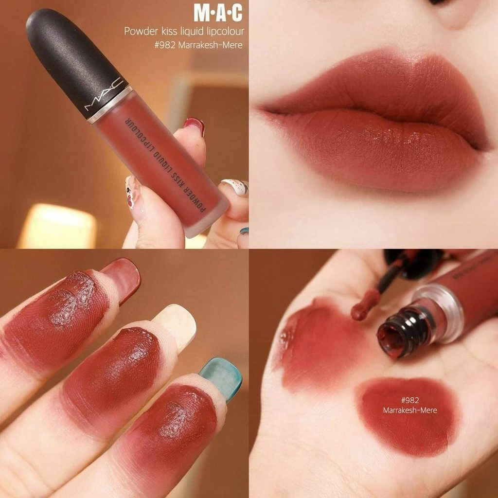 Son môi MAC chính hãng powder kiss liquid lipcolour , son kem lì lâu trôi Lipstick 5ml