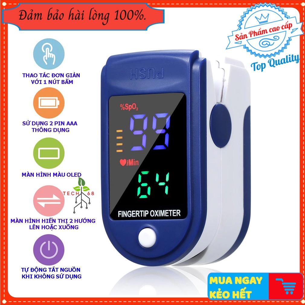 Máy đo spo2 kẹp ngón cầm tay chính hãng đo nồng độ oxy trong máu và nhịp tim spo 2 pulse oximeter lk87 giá tốt BH 1 NĂM