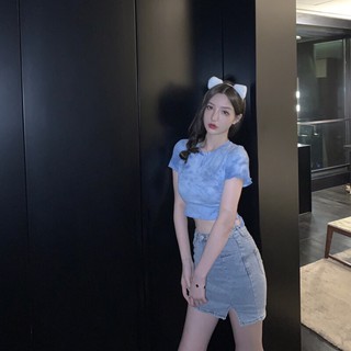 Áo croptop loang rút eo
