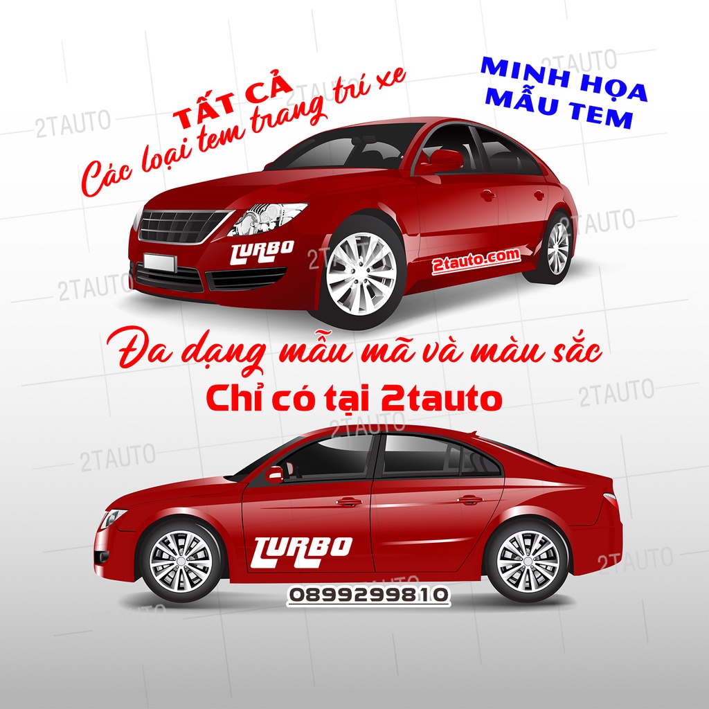 [GIÁ GỐC] Sticker chữ TURBO tem dán trang trí ô tô xe hơi chống nước, chống phai màu, mẫu mã đa dạng độc đáo - MẪU 7