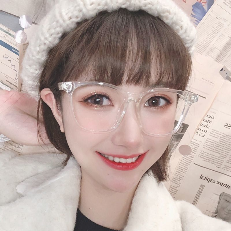Kính Cận Gọng Lớn Chống Ánh Sáng Xanh Thời Trang Hàn Quốc Cho Học Sinh Độ Cận Thị Từ 1.0 ~ -6.0 /kính trong suốt nữ/kính cận có độ