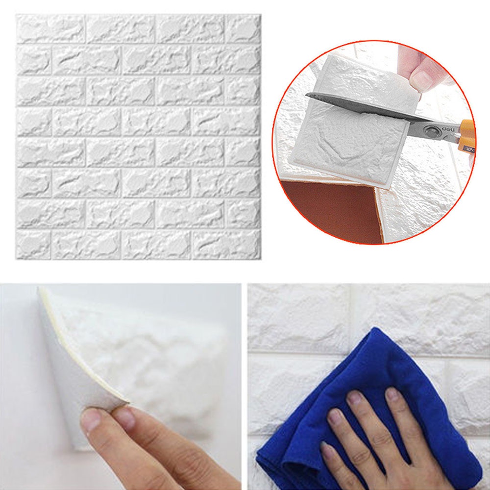 Miếng Dán Tường 3d Mềm Mại Chống Thấm Nước 35cm X 38cm